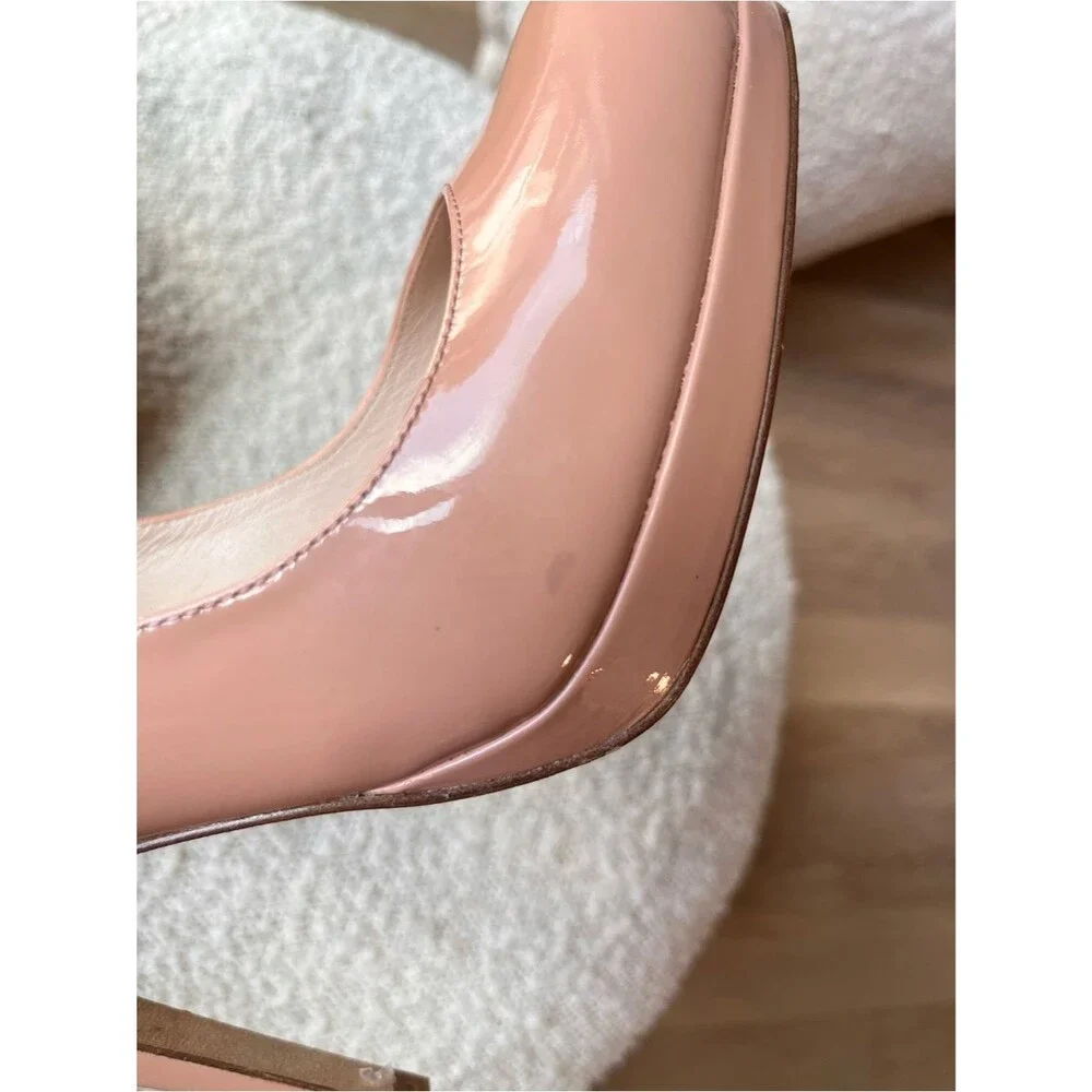 LK Bennett Sledge Patent Platform Courts Heels in Trench size 39 (US 8.5)